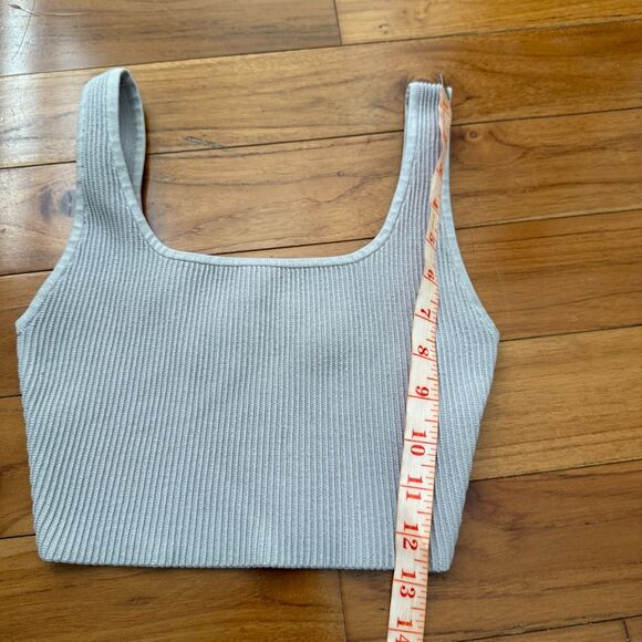 Women Babaton Sculpt Knit Squareneck Crop Top in Lilac Purple Size Extra Small - Picture 5 of 9